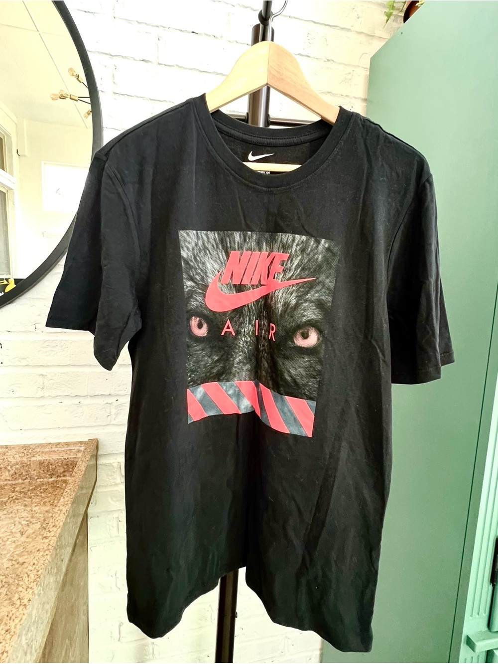 Nike Black Short Sleeve T-Shirt with Red Graphic